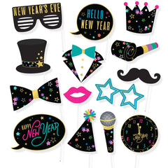 Starlight Happy New Year Photo Booth Props, Multi-Color, 14-pk - Pack of 3