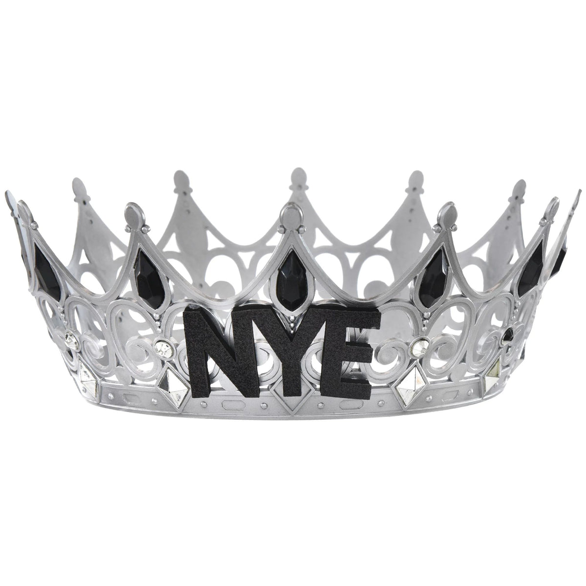 Royal Bejeweled Crown Tiara, Silver, One Size - Case of 24