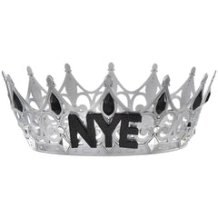 Royal Bejeweled Crown Tiara, Silver, One Size - Pack of 6