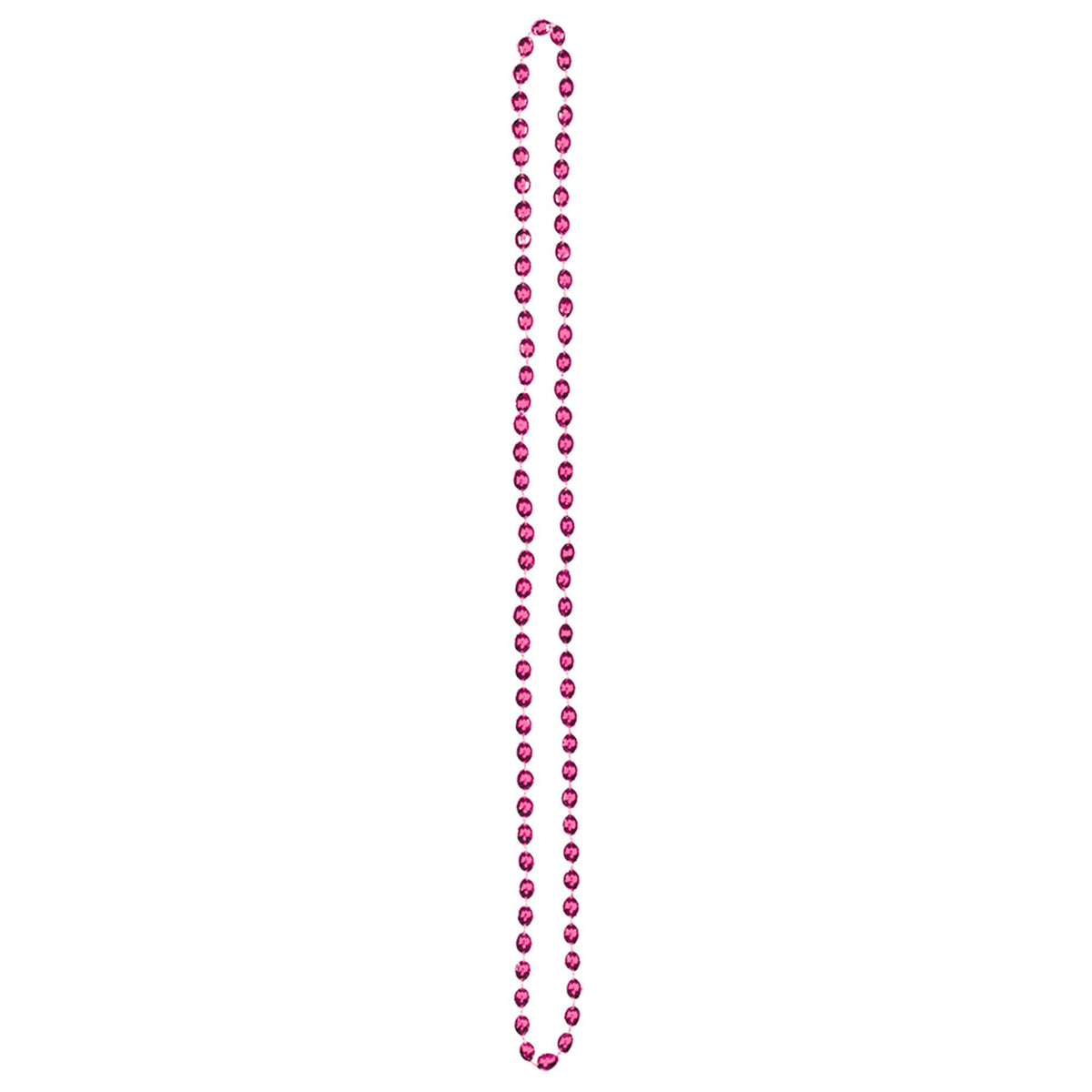 Bright Pink Metallic Bead Necklace, 30 inch, 1-pack - Pack of 12