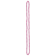 Bright Pink Metallic Bead Necklace, 30 inch, 1-pack - Pack of 48