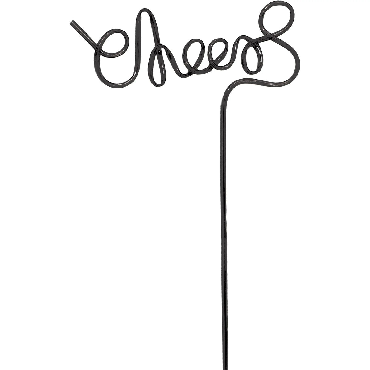 Cheers Fun Plastic Party Straw, for New Year's Eve - Pack of 6