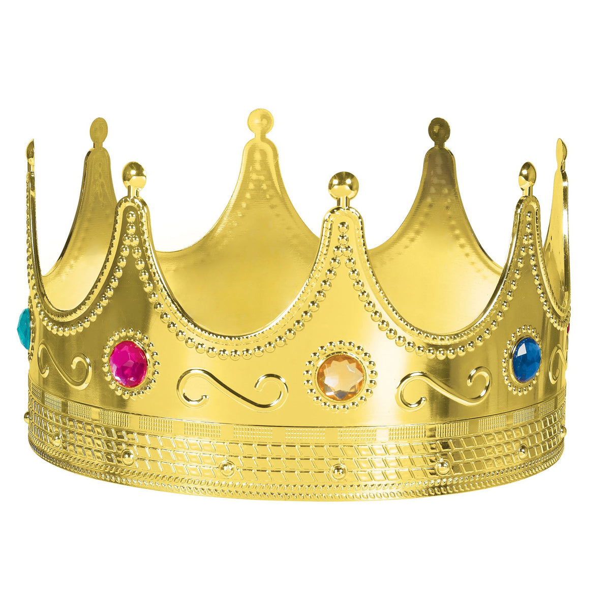 Bejeweled Royal Gold Crown Tiara - Costume Accessory - Pack of 4
