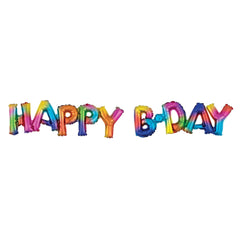 Rainbow Happy B-Day Foil Balloon Set - Case of 50