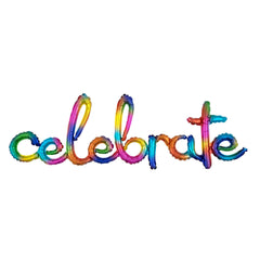Rainbow Celebrate Script Foil Balloon - Case of 50