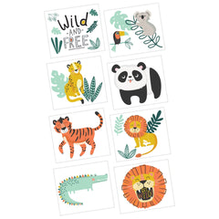 Wild and Free Jungle Animal Temporary Tattoos - 24 Count - Pack of 2