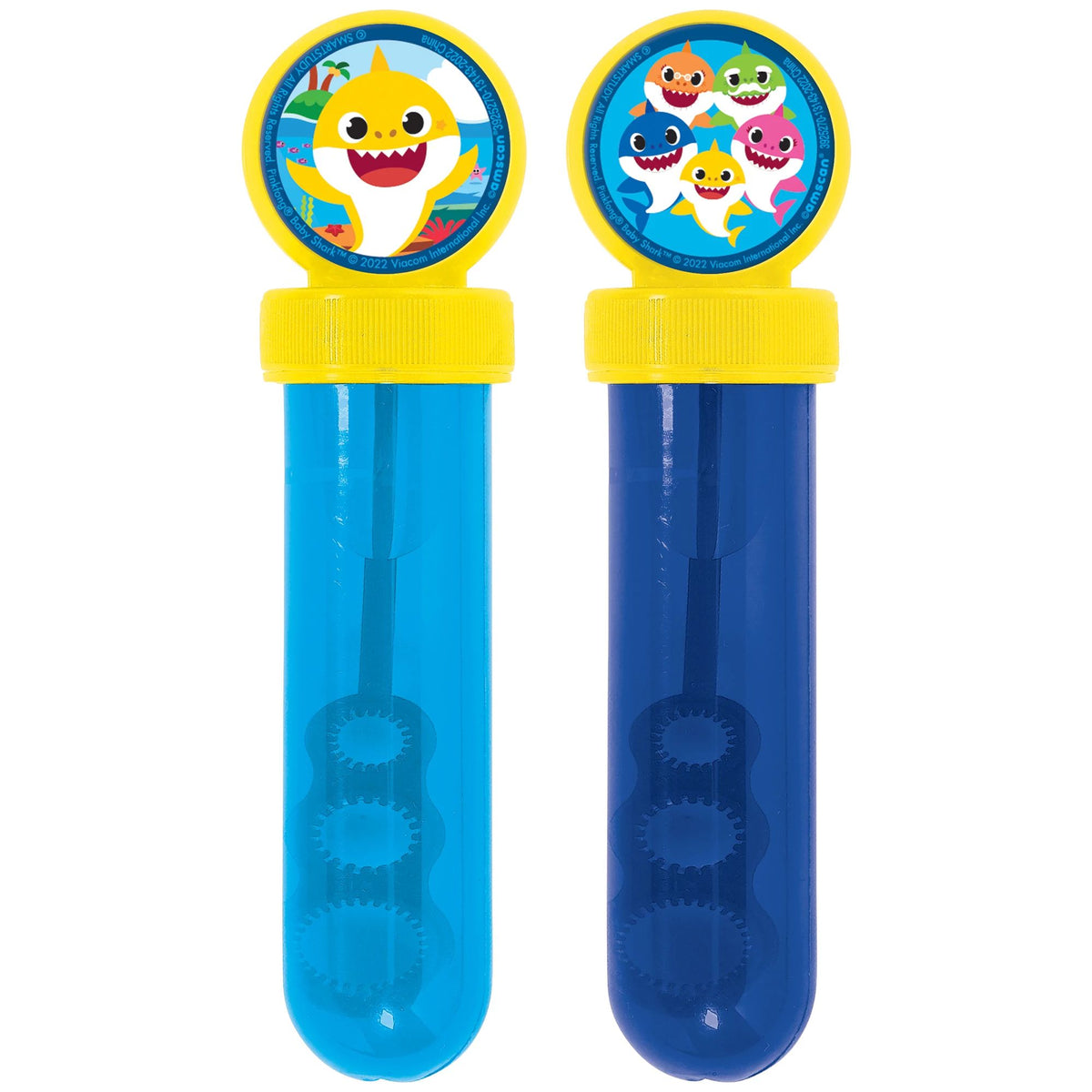 Baby Shark Bubble Wand Tubes, Blue, 4-pk, Ages 3+ - Pack of 6