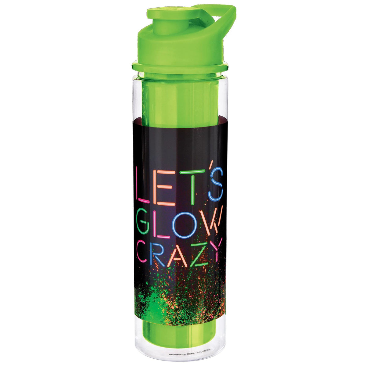 Let's Glow Crazy Plastic Water Bottle - Pack of 6