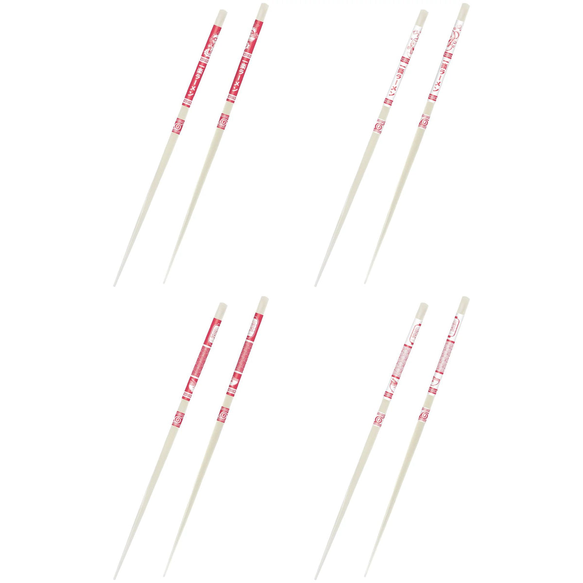 Naruto Shippuden Plastic Chopsticks Set, Red/White, 8-pk - Pack of 6