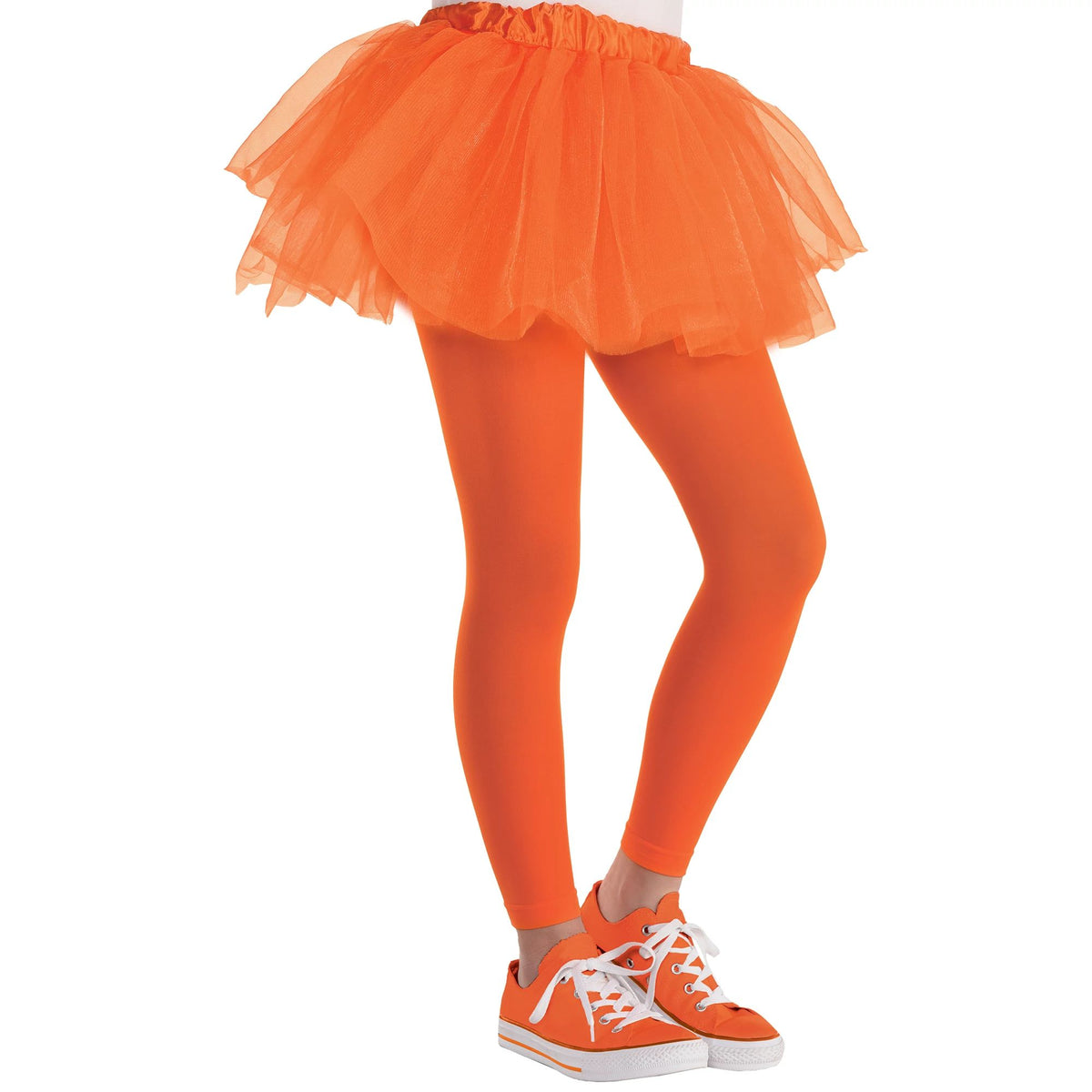 Orange Footless Tights, Children's, One Size - Pack of 8