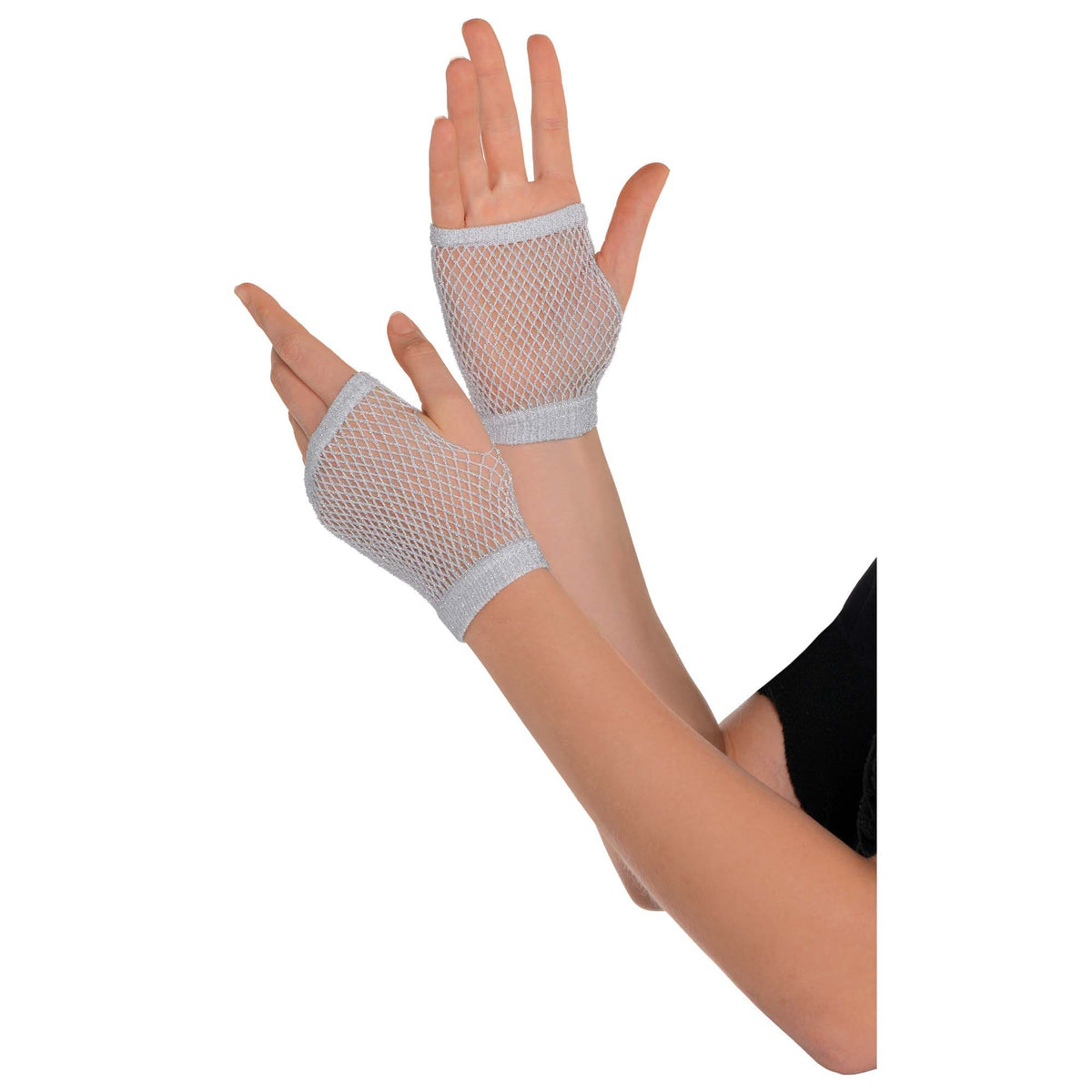 Silver Fishnet Short Gloves - Team Spirit Accessories - Case of 72
