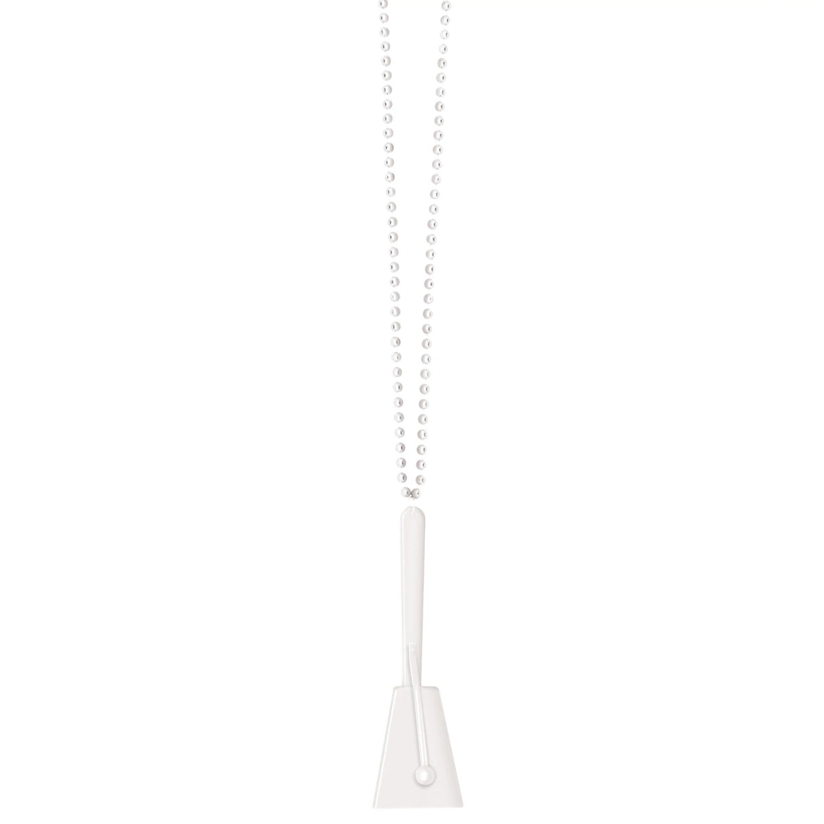 White Clacker Necklace, 35-inch, Beaded Jewelry - Pack of 3