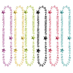 Happy Retirement Word Beaded Necklaces, Multi-Colored, 32 inch, 6-pk - Pack of 6