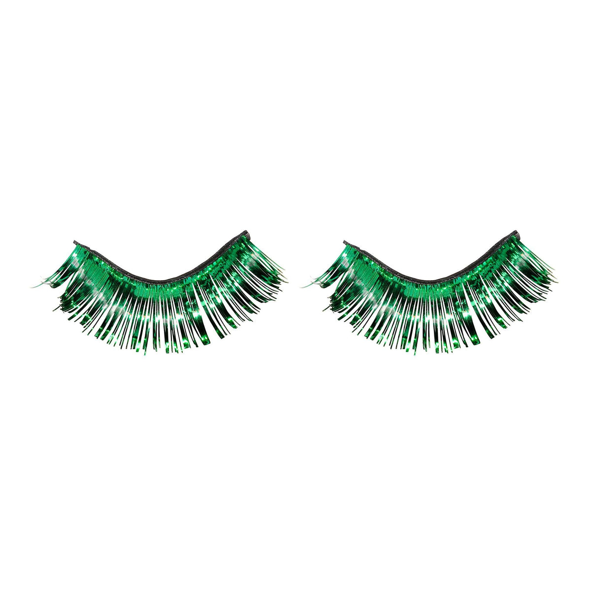 Self-Adhesive Tinsel False Eyelashes, One Size, Green - Case of 48