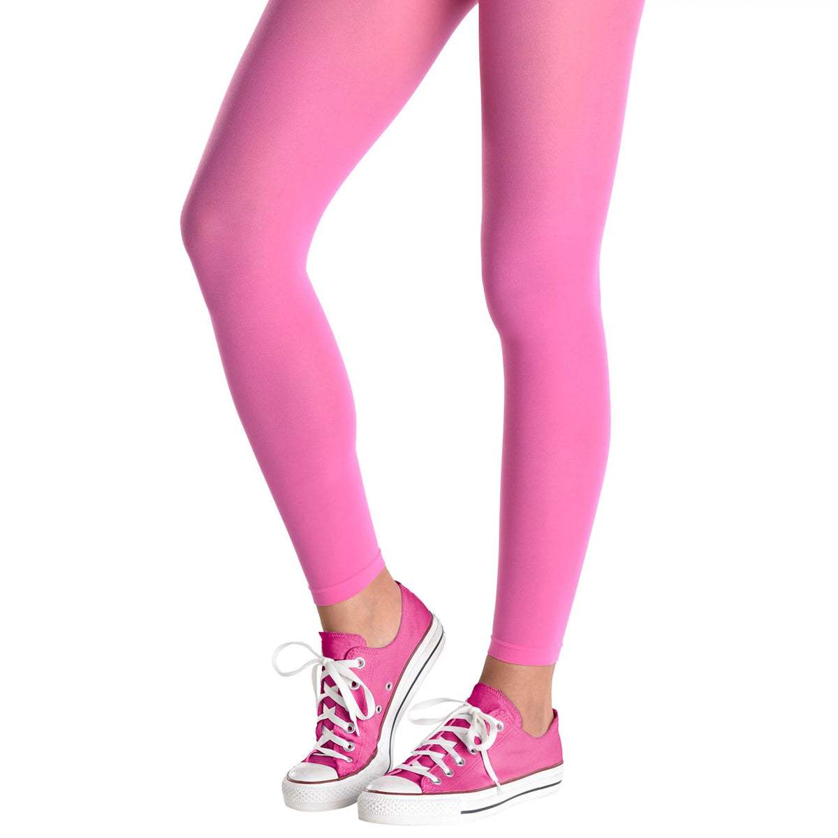 Bright Pink Adult Footless Tights, One Size - Case of 48