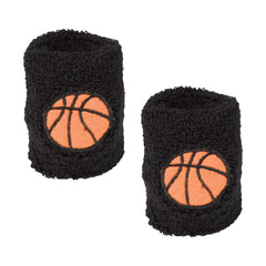 Basketball Sweat Bands, Black/Orange, One Size, 2-pcs - Pack of 2