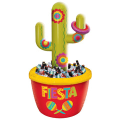 Fiesta Cactus Ring Toss Inflatable Cooler, Green/Red, 54-inch - Pack of 3