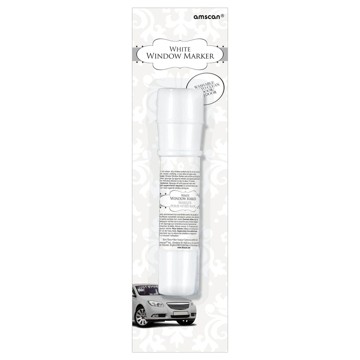 Window Drawing Marker, White, for Arts & Crafts/Birthday Favor - Pack of 2
