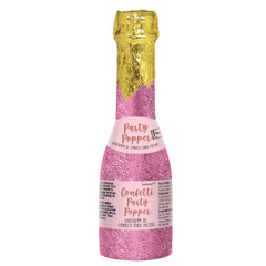 Champagne Bottle Confetti Popper, Pink/Gold, 6.5 inch - Pack of 3