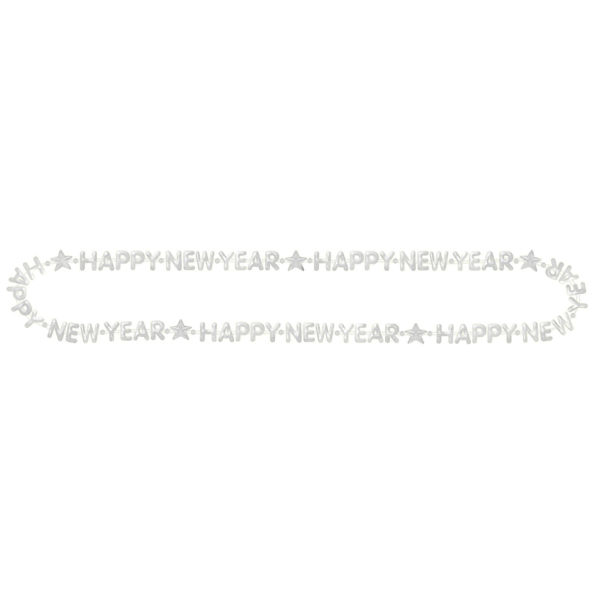 Happy New Year Beaded Necklace, Gold/Silver, 32-inch - Pack of 24