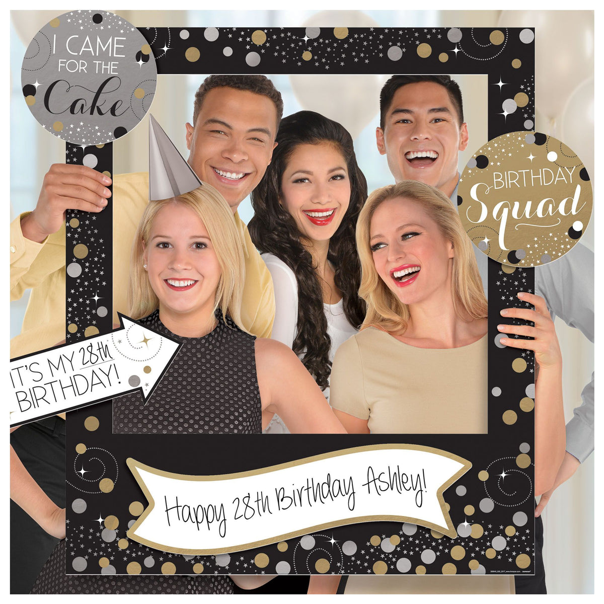 Sparkling Celebration Customizable Photo Frame Kit, Black/Gold/Silver, 35 inch, 14-pk - Pack of 3