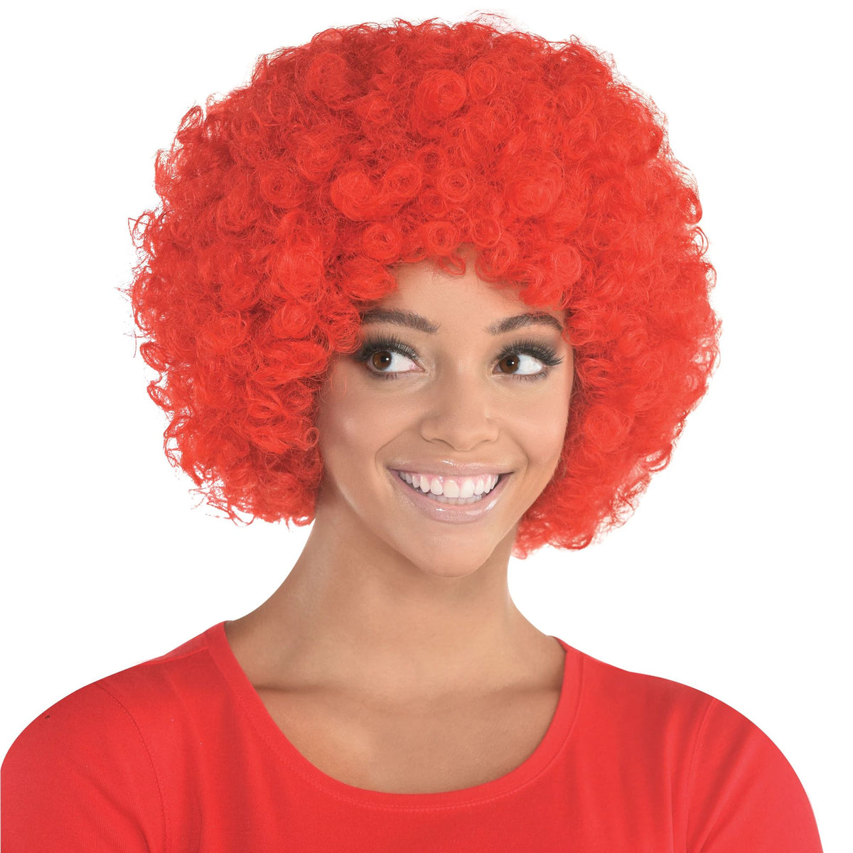 Vibrant Red Curly Wig - Team Spirit Costume Accessory - Pack of 3
