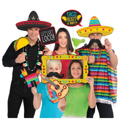 Fiesta Photo Booth Sign Props, Yellow/Red/Black, 22.5-inch, 12-pk - Case of 24