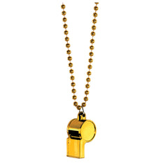 Yellow Beaded Necklace with Whistle, 36 inch - Case of 120