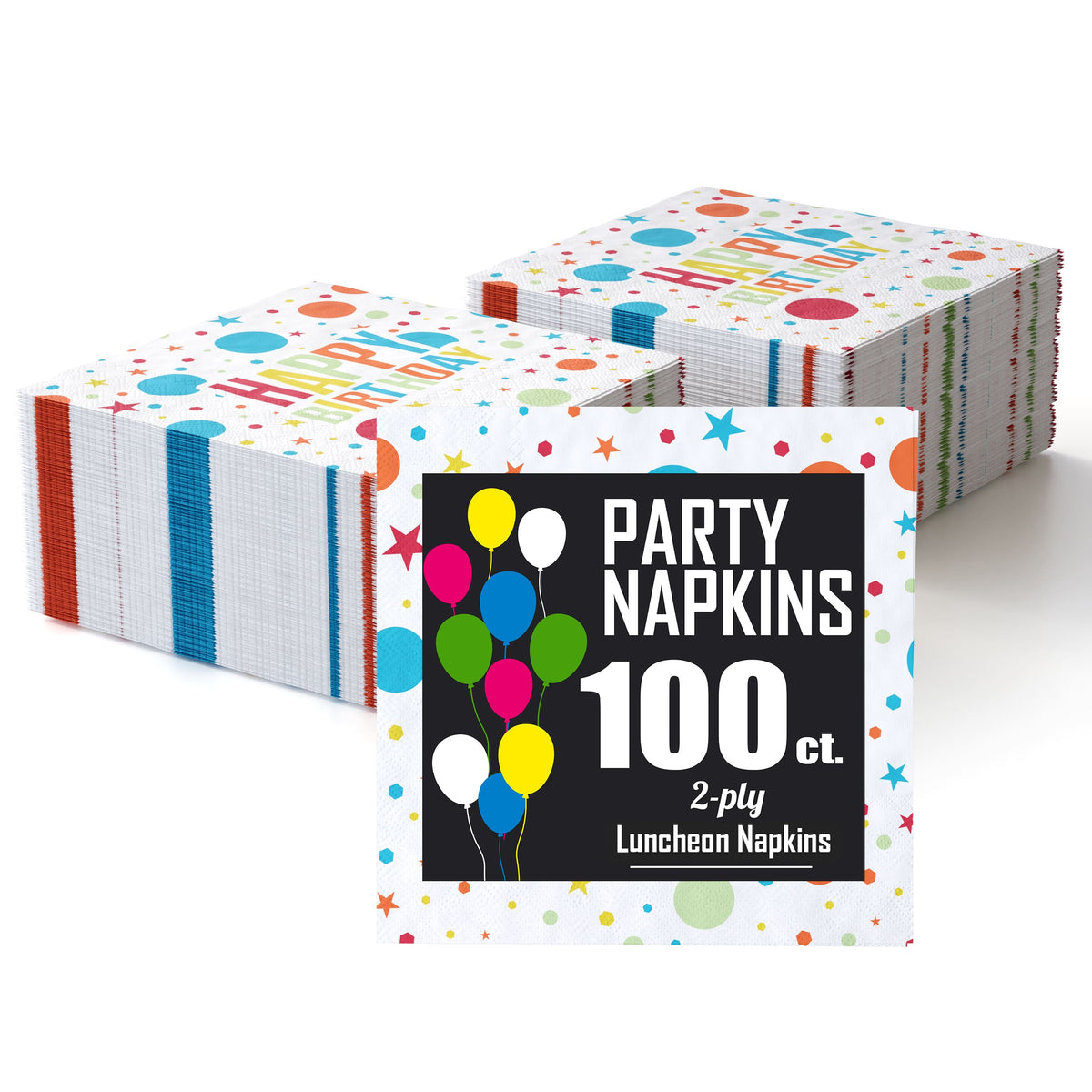 Birthday Print Luncheon Napkins | 100 Count