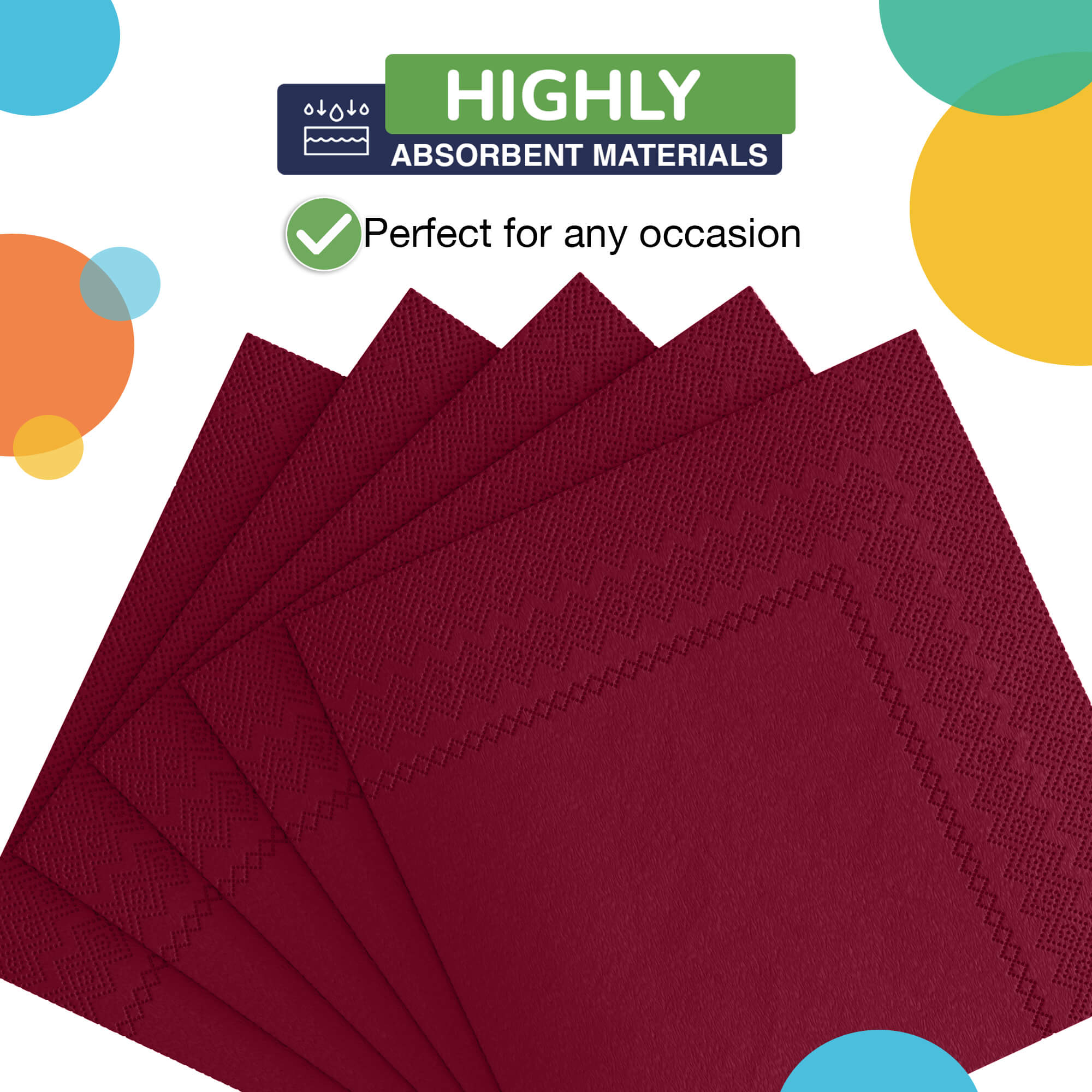 Burgundy Dinner Napkins | 100 Count