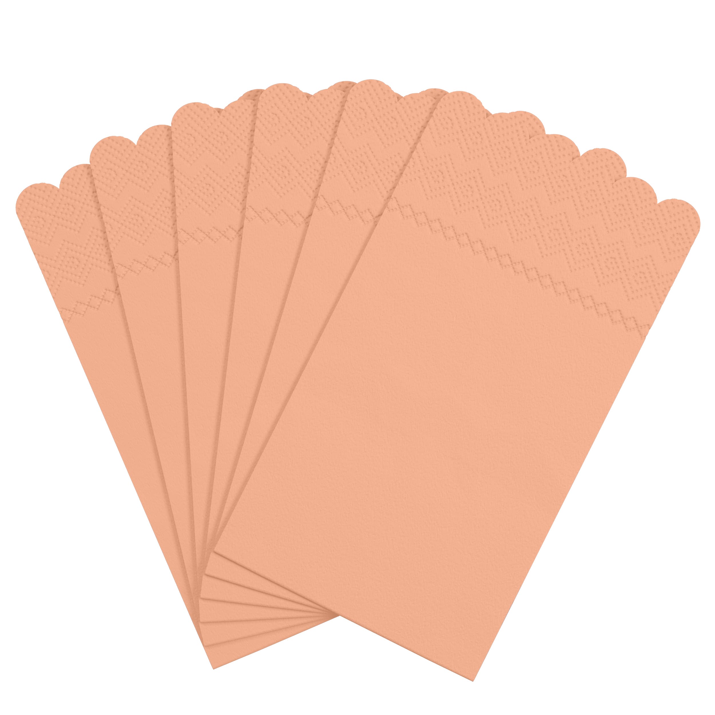 3 Ply Pink Peach Scalloped Dinner Napkins | 100 Count