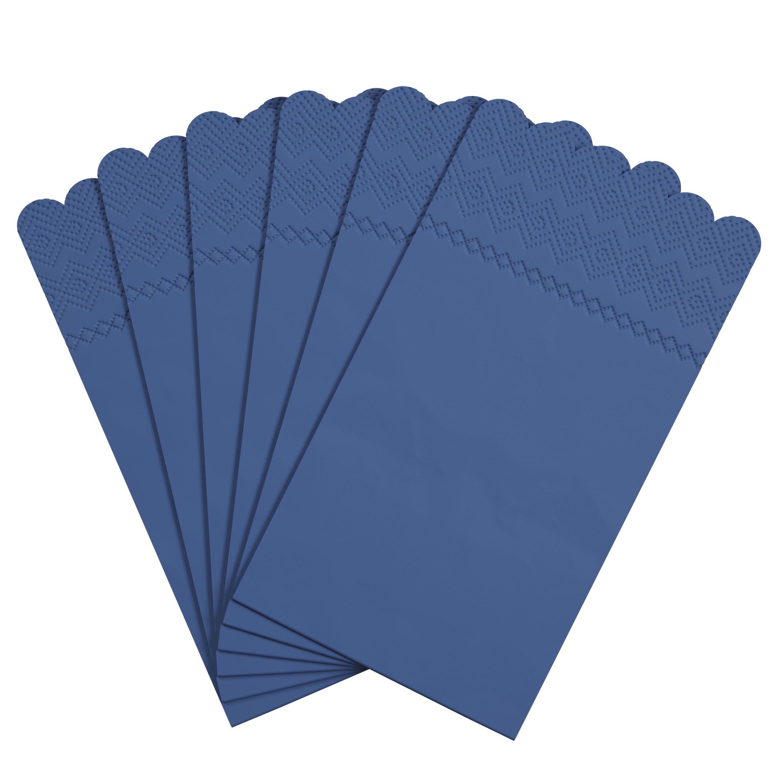 3 Ply China Blue Scalloped Dinner Napkins | 100 Count