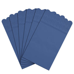 3 Ply China Blue Scalloped Dinner Napkins | 100 Count