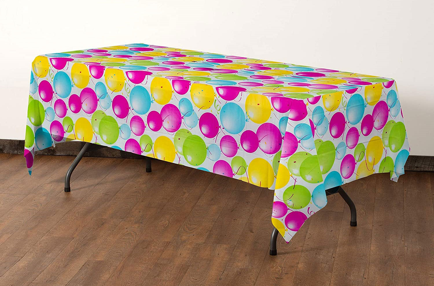 Balloon Print Plastic Table Cover | 12 Pack