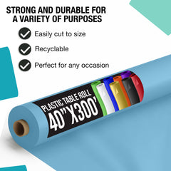 40 In. x 300 Ft. Sky Blue Table Roll