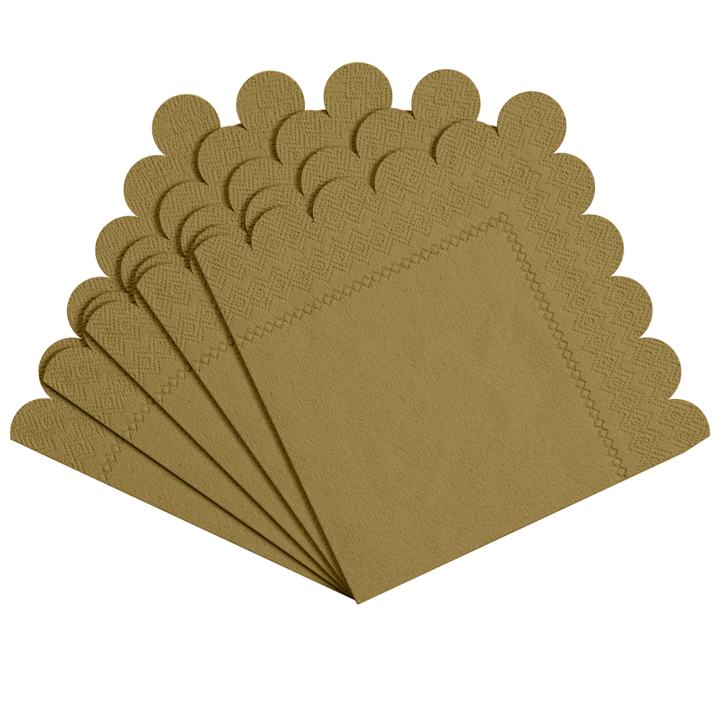 Gold Scallop Beverage Napkins | 100 Count