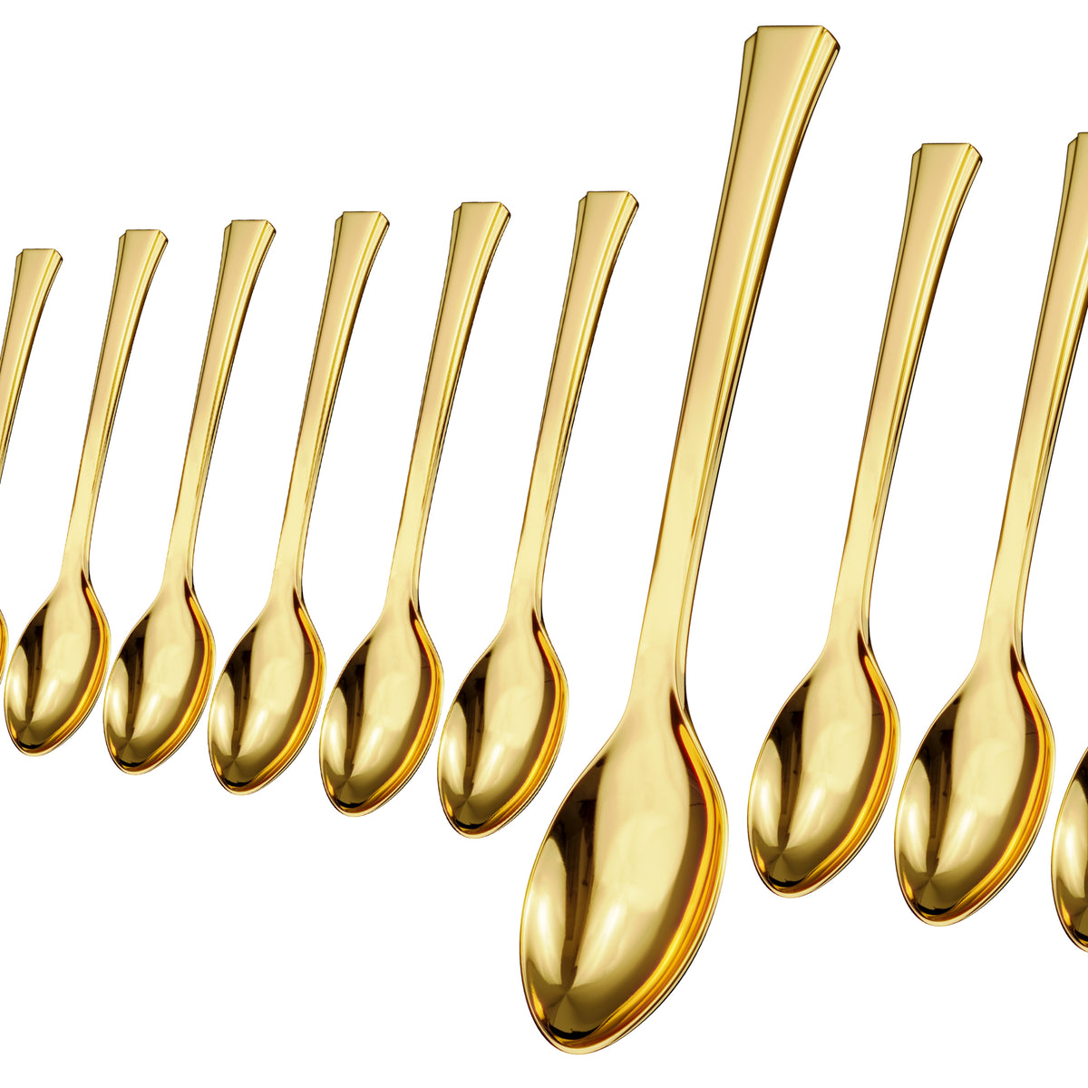 Exquisite Classic Gold Plastic Tasting Spoons | 100 Count