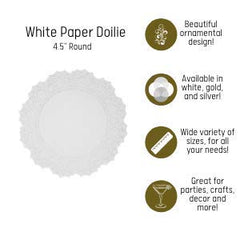 4.5 In. Round White Paper Doilies | 320 Count