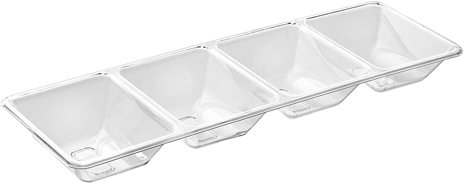 Clear 4 Compartment Tray 5.9 In. x 15.9 In. | 6 Count