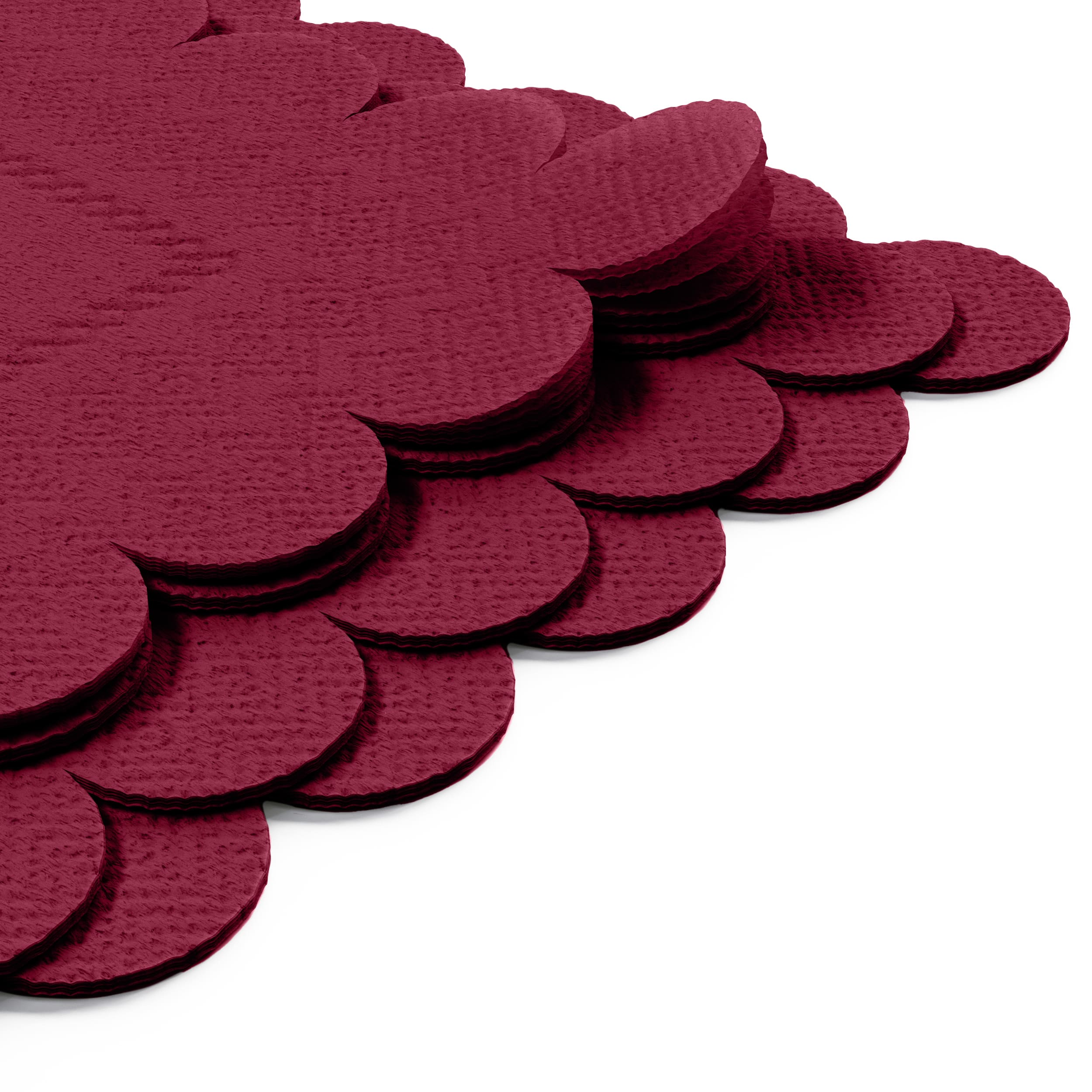 Burgundy Scallop Beverage Napkins | 100 Count
