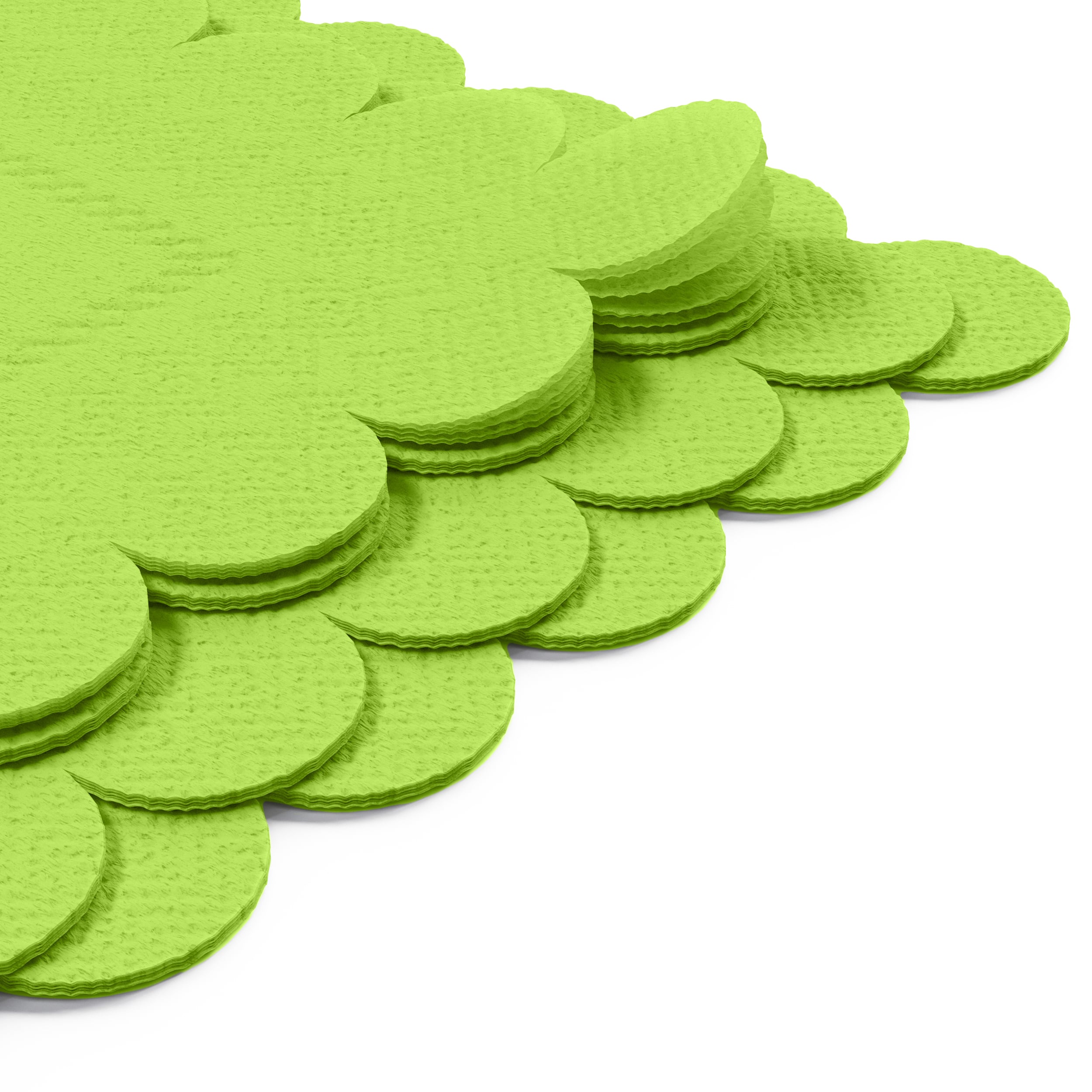 Lime Green Scallop Beverage Napkins | 100 Count