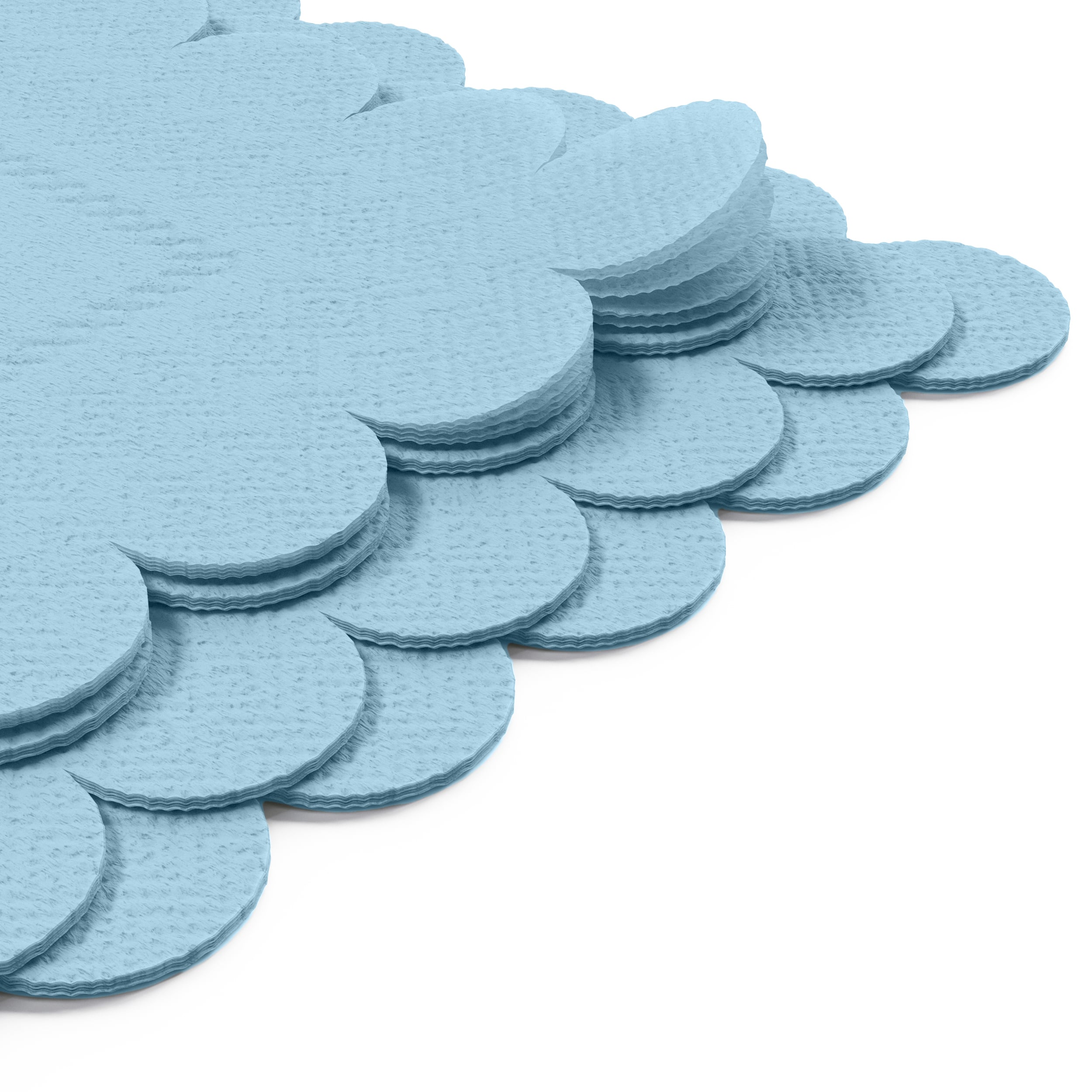 Light Blue Scallop Beverage Napkins | 100 Count