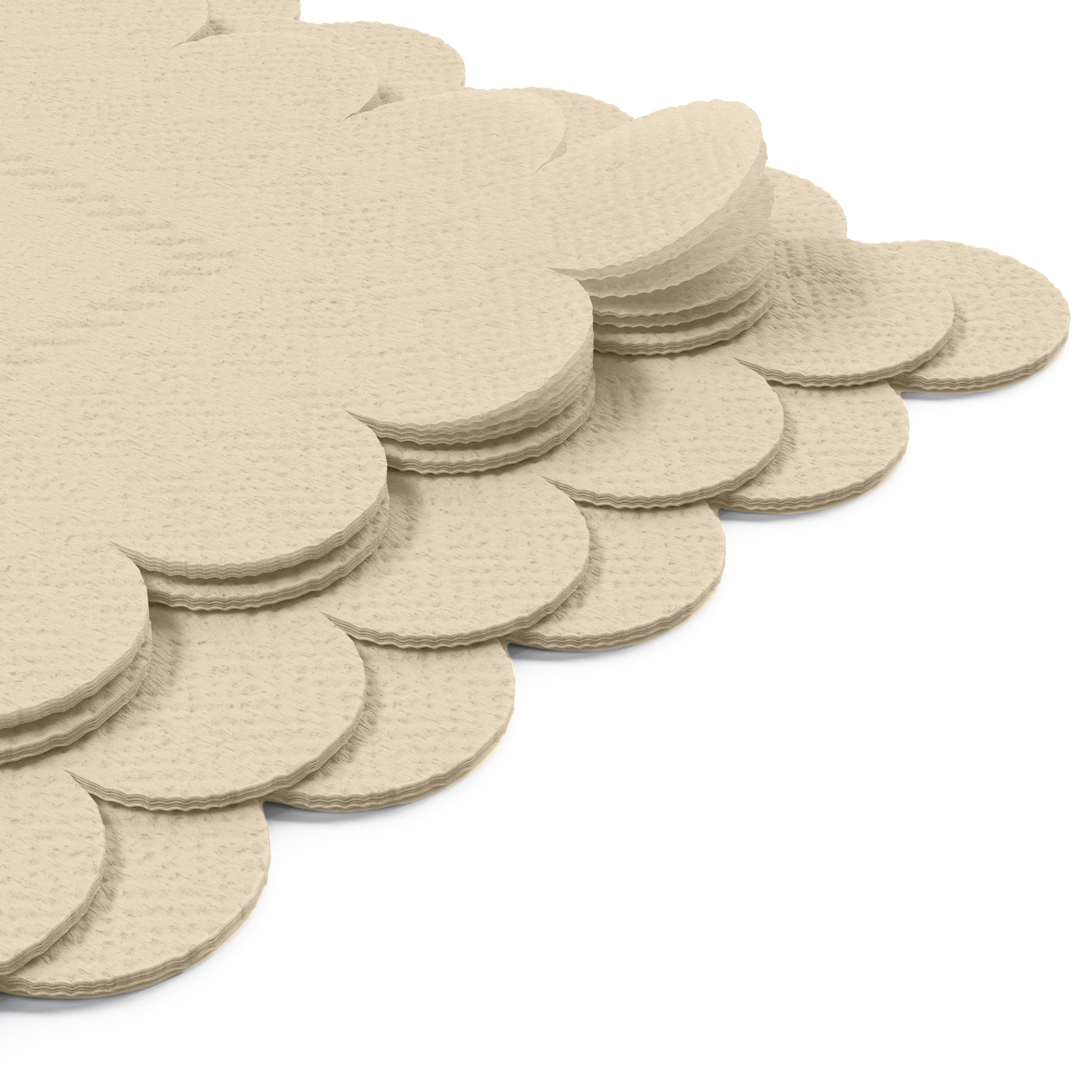 Ivory Scallop Beverage Napkins | 100 Count