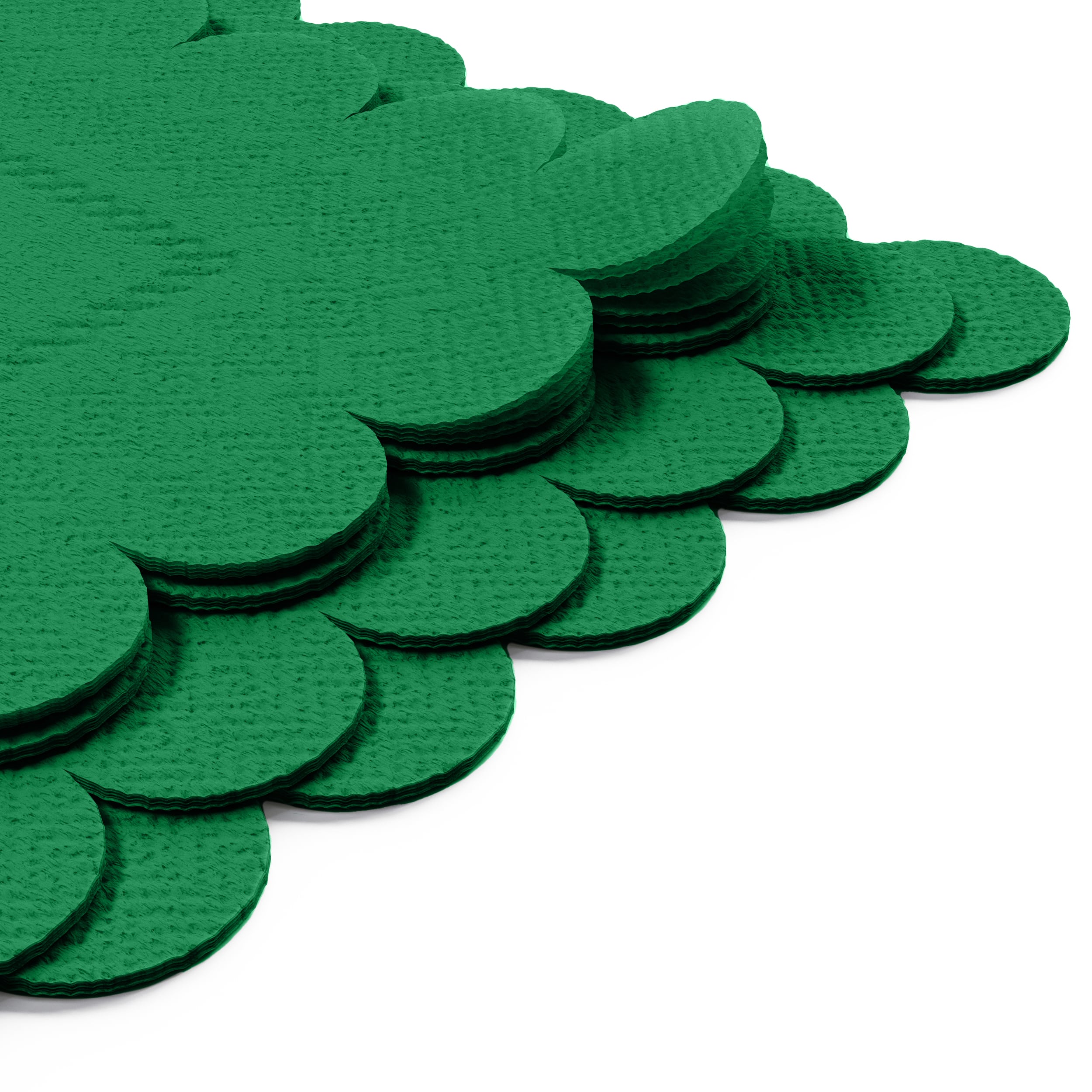 Emerald Green Scallop Beverage Napkins | 100 Count