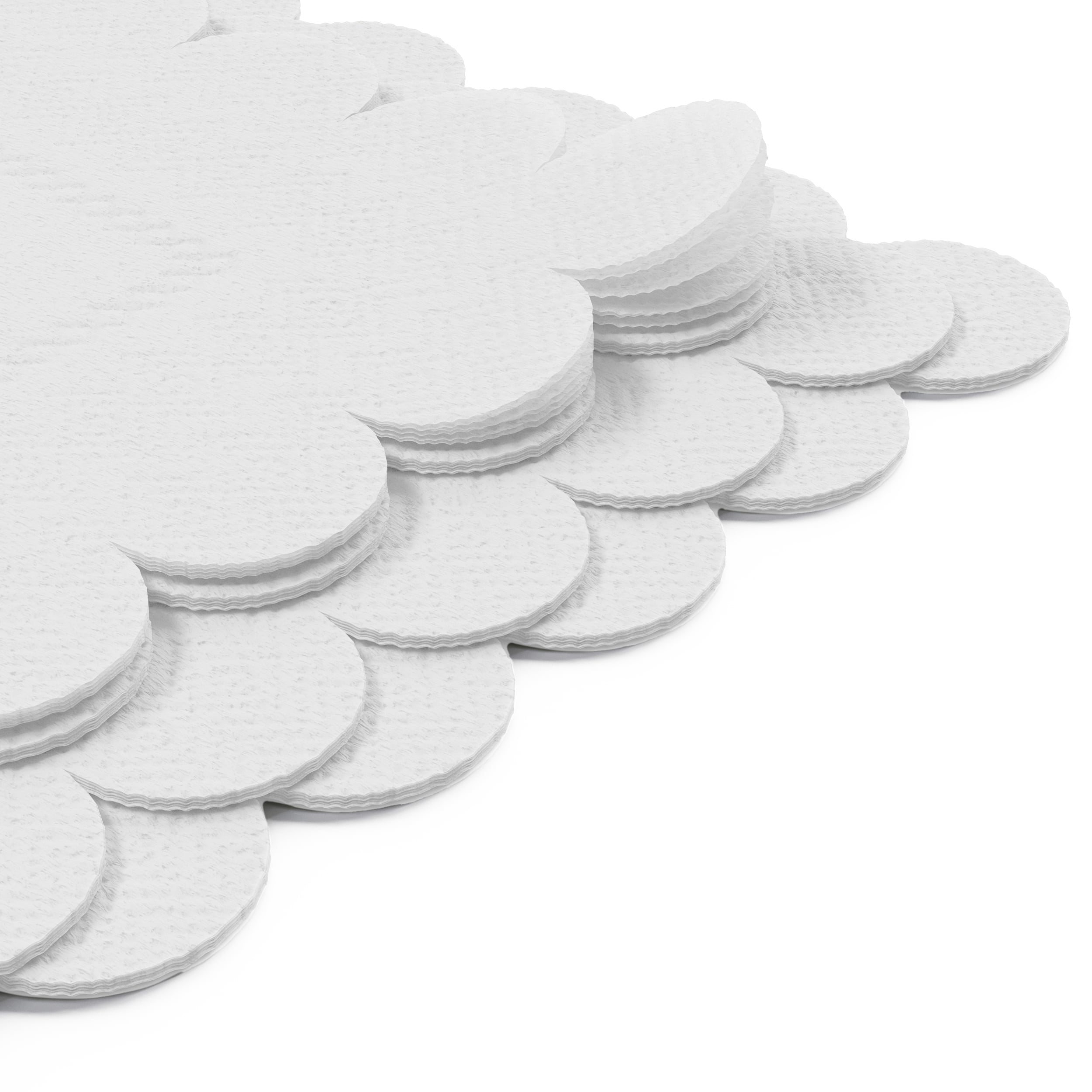 White Scallop Beverage Napkins | 100 Count