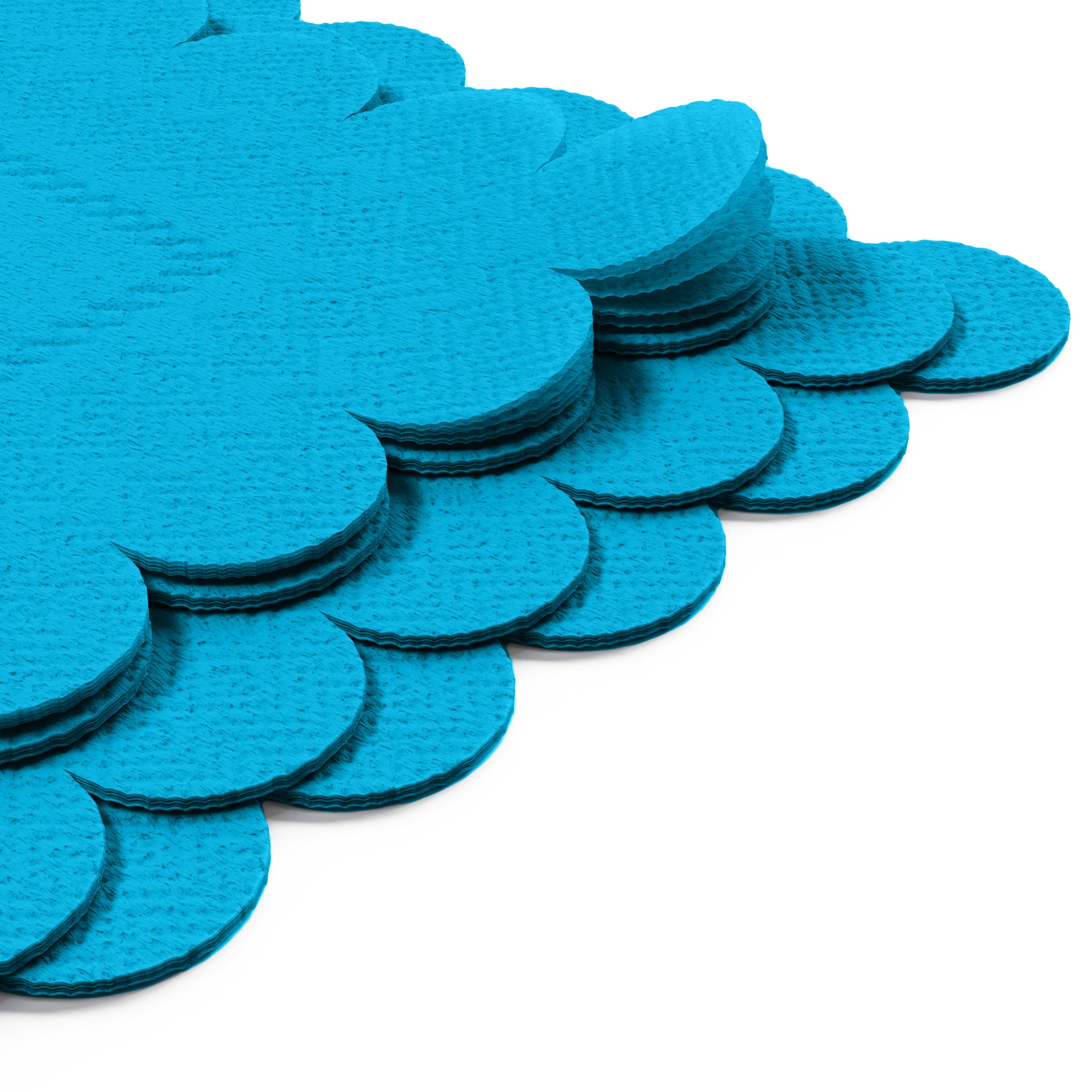 Turquoise Scallop Beverage Napkins | 100 Count