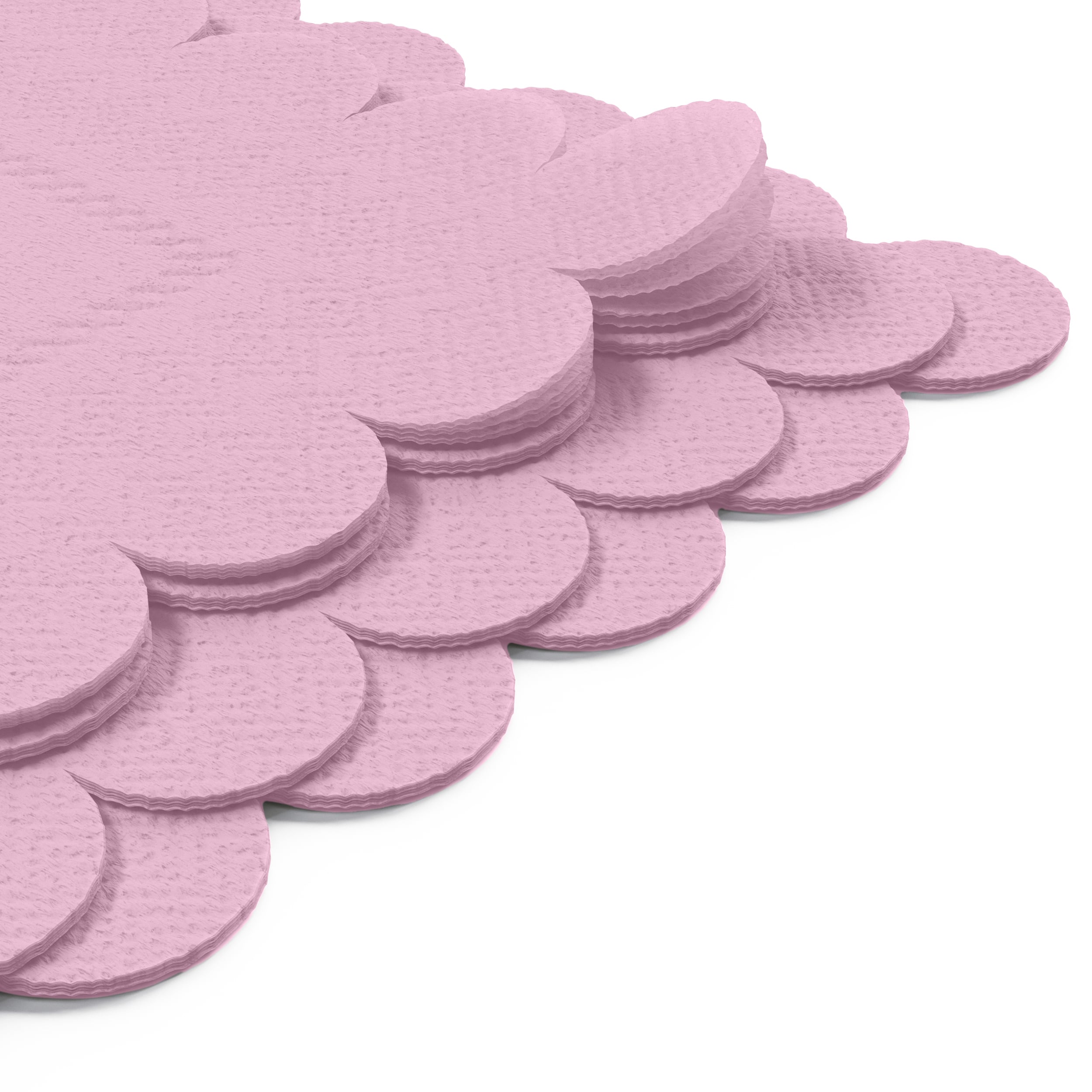 Pink Scallop Beverage Napkins | 100 Count