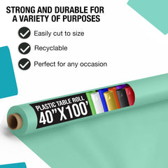 40 In. x 100 Ft. Premium Mint Plastic Table Roll | 6 Pack