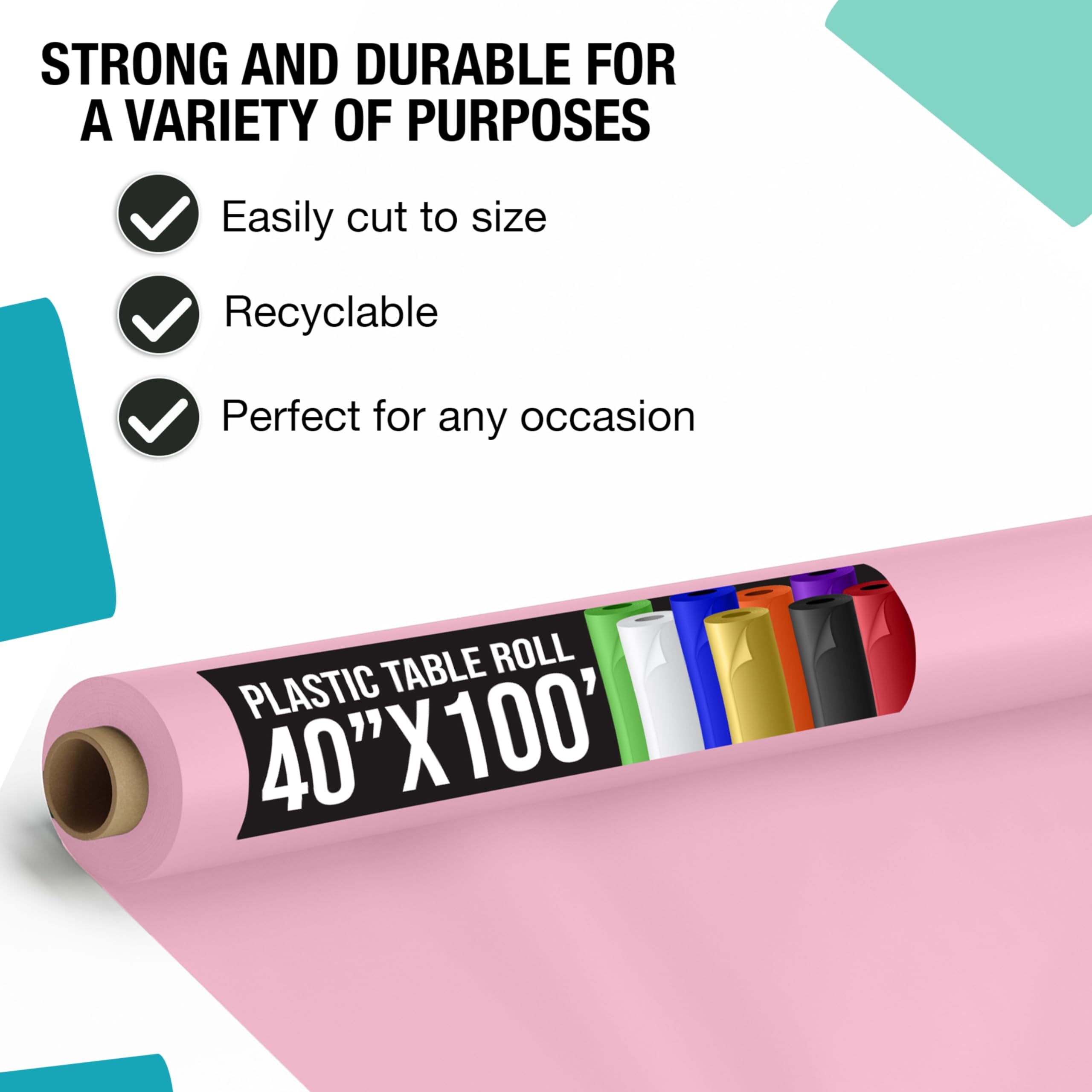 40 In. x 100 Ft. Pink Table Roll