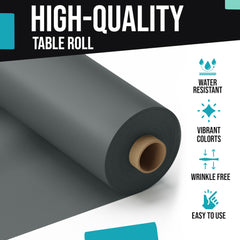 40 In. x 100 Ft. Premium Silver Plastic Table Roll | 6 Pack